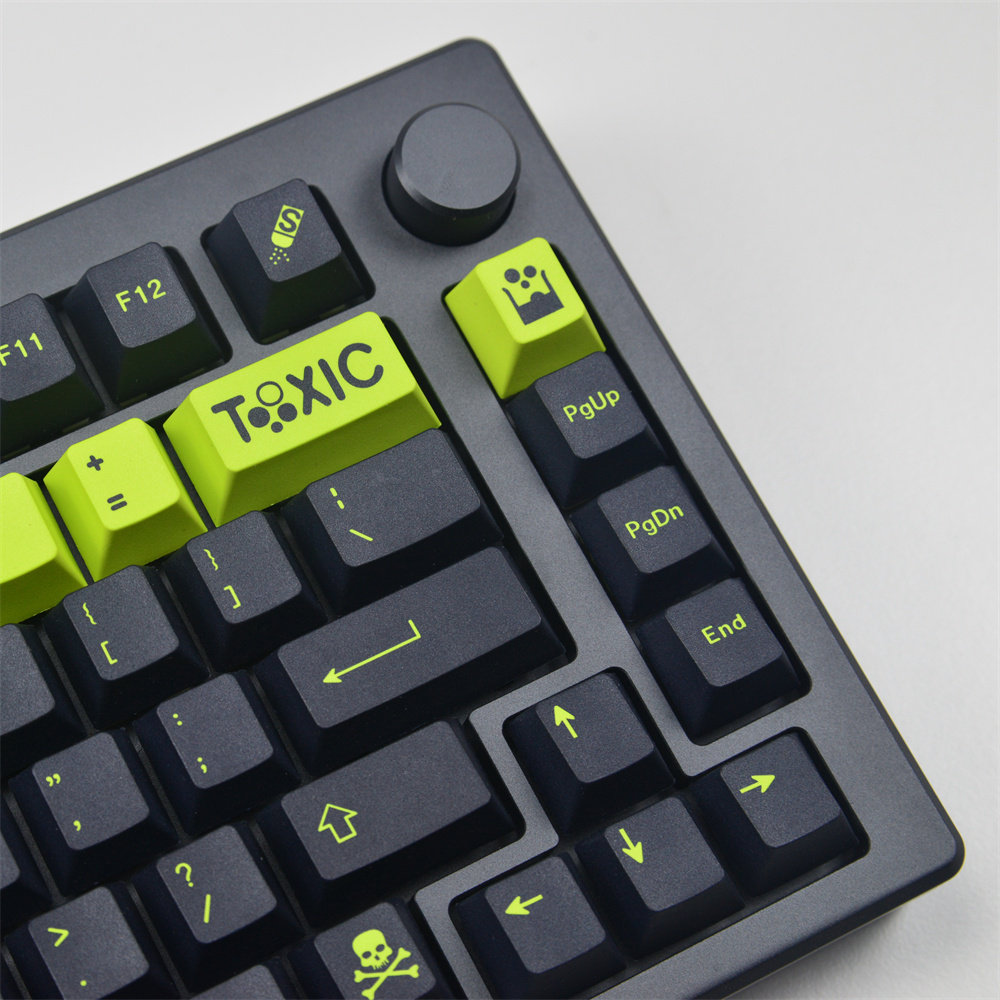 GMK 독성 형광 녹색 색상 5면 승화 키캡 PBT 원래 높이 129 키
