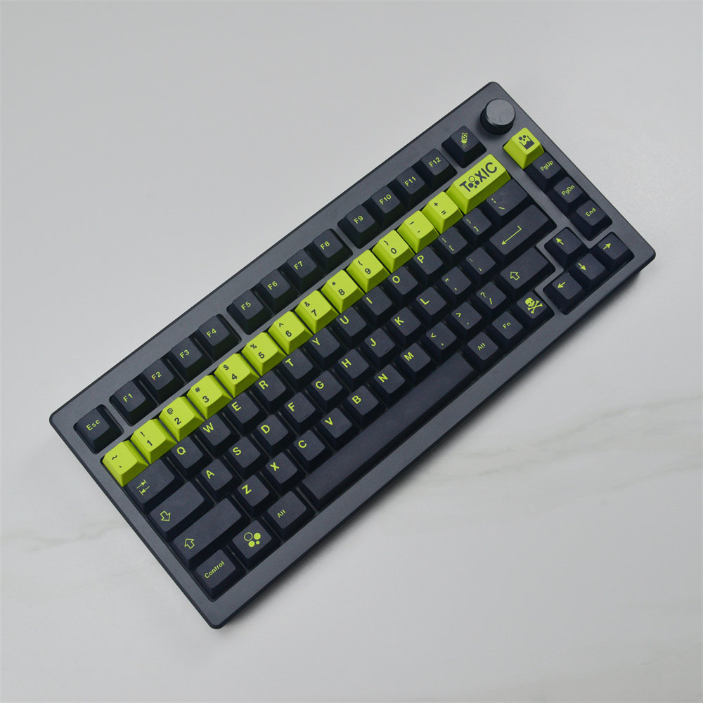 GMK 독성 형광 녹색 색상 5면 승화 키캡 PBT 원래 높이 129 키