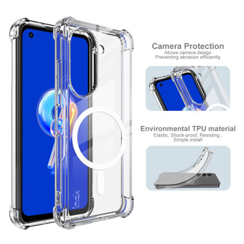 imak适用于华硕Asus Zenfone9 5G Zenfone10 5G磁吸全包防摔四角气囊版透明壳手机壳磨砂保护套耐磨保护外套