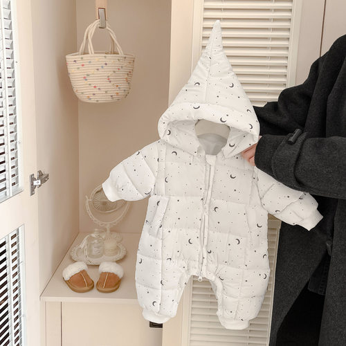 婴幼儿冬季夹棉加厚连体衣