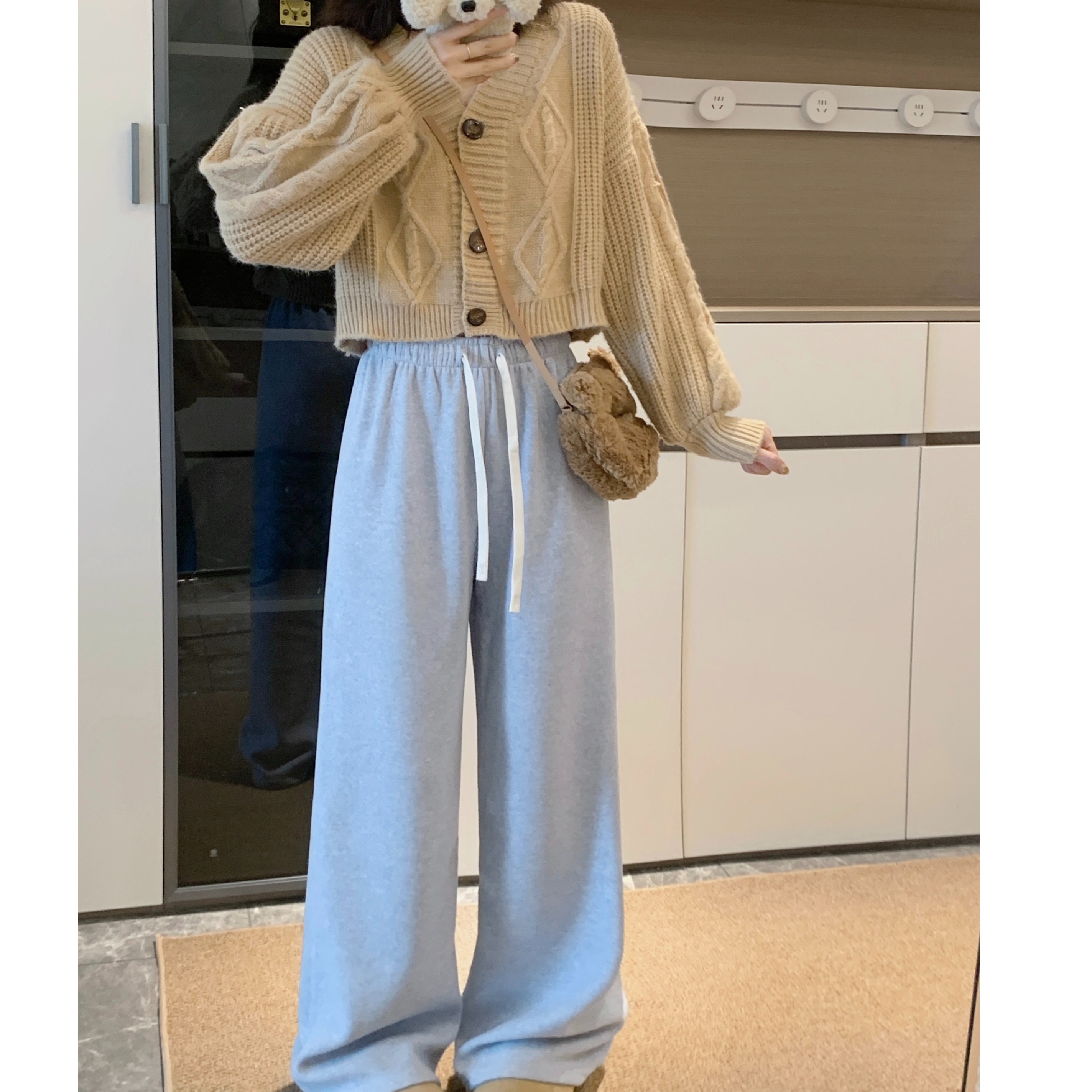 直筒休闲裤冬季百搭显瘦遛弯裤