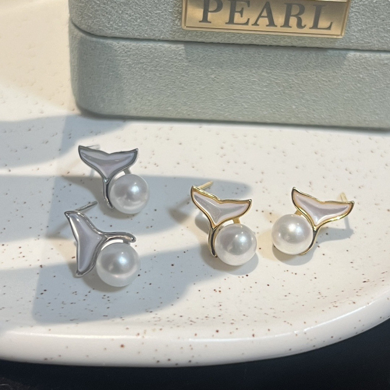 淡水珍珠散珠耳饰强光圆形耳钉