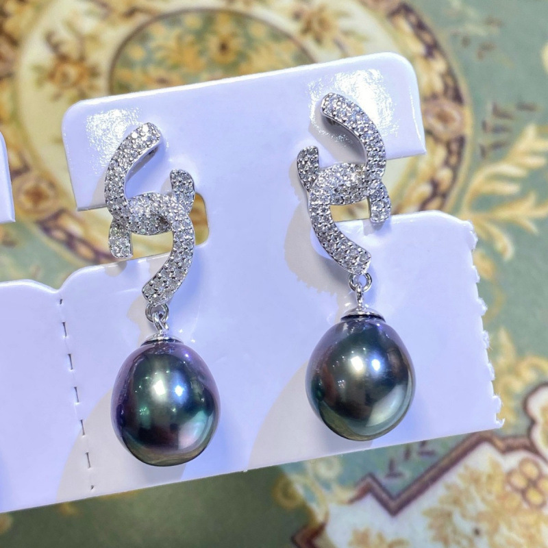 S925银小香海水珍珠耳钉k金工艺