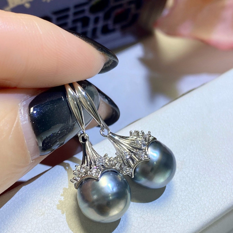 S925银梨花拖海水珍珠耳环优雅