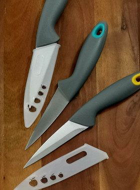 欧洲pp塑柄3寸不锈钢锋利水果刀带鞘果蔬削皮刀paring小刀雕刻刀