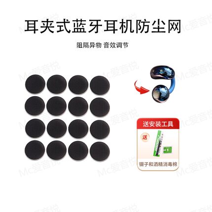 适用耳夹式蓝牙耳机防尘网定制圆形耳塞过滤网喇叭口听筒隔音棉