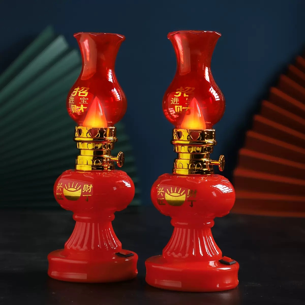 乔迁之喜搬家装饰新居仿真电子无烟蜡烛进宅入伙灯仪式手拿烛台