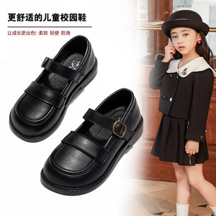 女童皮鞋2026新款黑色表演出公主风小女孩鞋子真皮软底儿童jk单鞋