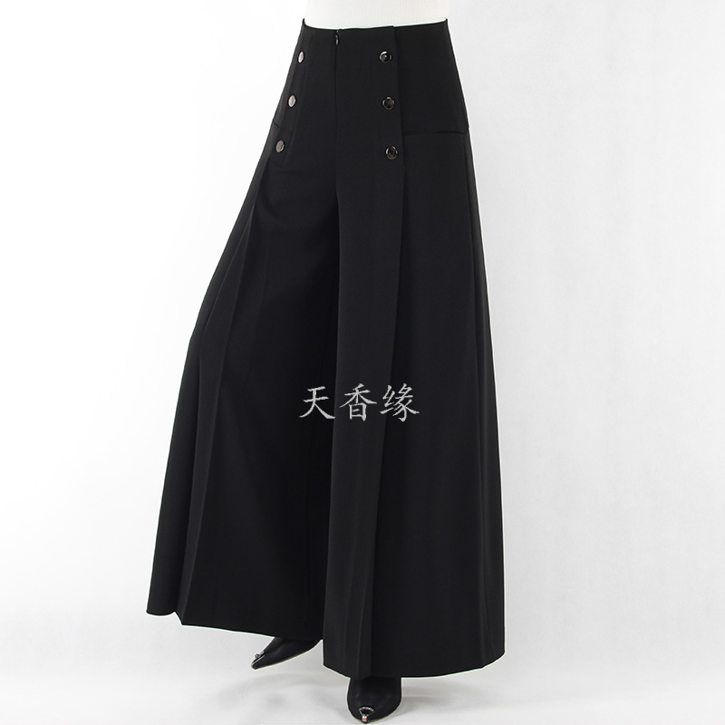 高腰时尚女天香缘九分洋气阔腿裤