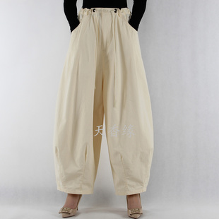 哈伦裤 女文艺气球裤 MB601 棉灯笼裤 天香缘2026春夏高腰抽绳弯刀裤