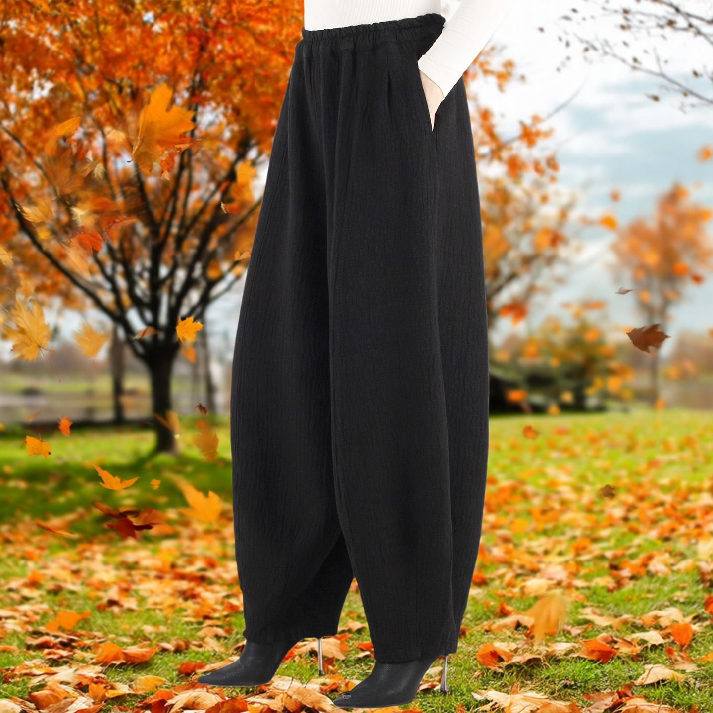 高腰宽松天香缘灯笼裤女哈伦长裤