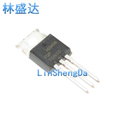 FQP70N10  MOS场效应管功率管 直插TO-220  N沟道 100V 57A 70N10