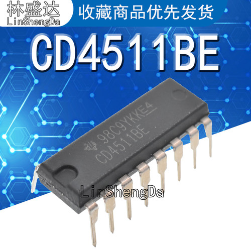 原装正品 直插 CD4511BE 芯片 CMOS逻辑器件 DIP16 CD4511