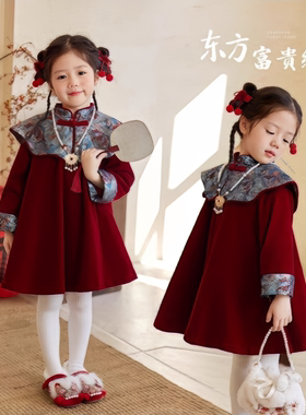 【原版实体店品质】女童红色新年连衣裙亲子装洋气儿童国风裙子