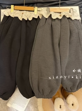 原版实体店品质】女亲子童加绒裤子秋冬2026新款儿童加厚一体绒运