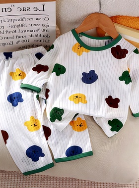 家居服纯棉套装男女宝宝98536新款2024CZ-sst衣服小童男女时尚洋