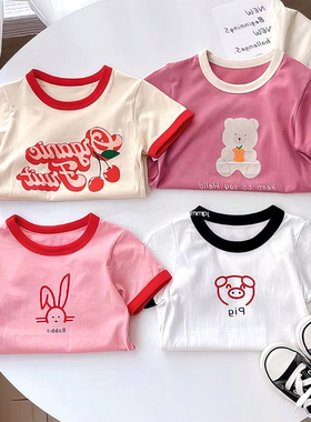 可爱小熊印花男女小童CZ男女宝宝小童新款洋气夏季-100875rf衣服