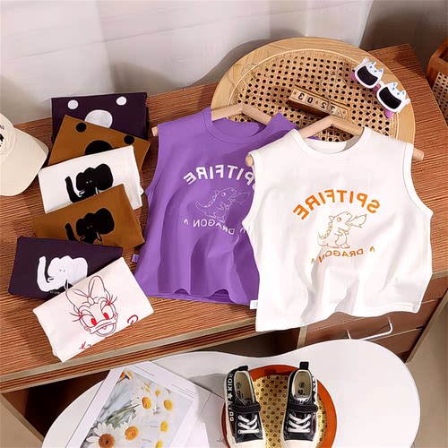 糖果色背心夏季新款衣服洋气男女-AQX小童搭527340男女2024CZ时尚