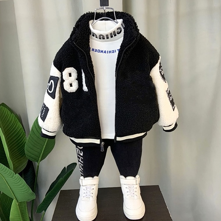 男童加绒装棉衣男孩儿童加厚外套2024新款洋气宝宝冬羊羔毛棒球服,运动/瑜伽/健身/球迷用品,亲子家庭装,淘宝优惠券,粉丝福利购,淘宝优惠卷
