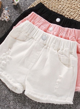 女童夏季大童宽松洋气薄款热裤牛仔短裤2023新款儿童中外穿百搭潮