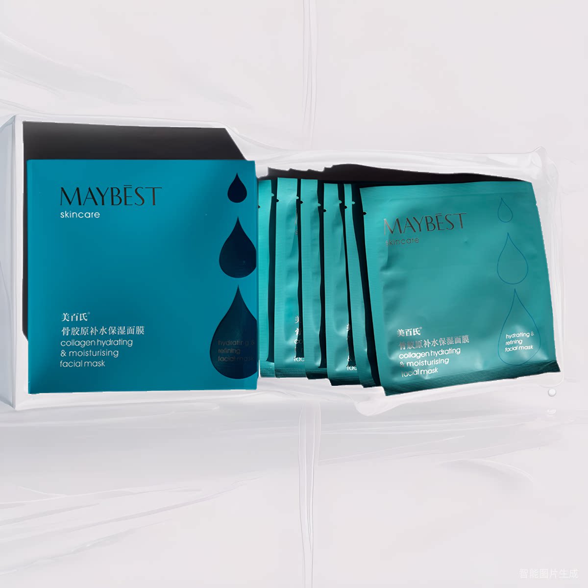 美百氏骨胶原补水保湿面膜修护嫩滑提亮肤色紧致肌肤滋润天然保湿