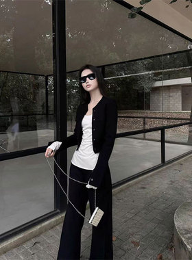 5werkwen古早小香春秋外套女立领短款夹克黑色修身长袖拼接上衣潮