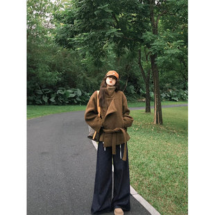 Xzichic金敏喜2.0毛呢外套女立领长短款毛呢子大衣2025冬季