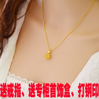 越南沙金不掉色仿真吊坠锁骨链