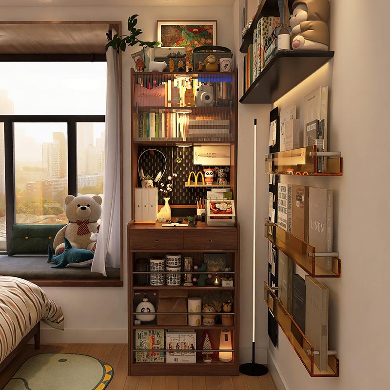 小户型折叠书桌书柜一体家用