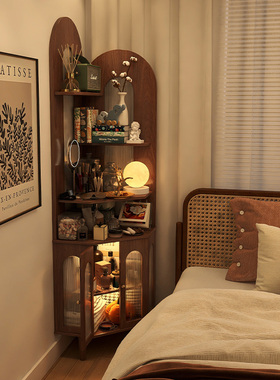 形影家具转角柜卧室置物架复古客厅中古风角落拐角展示书架床头柜