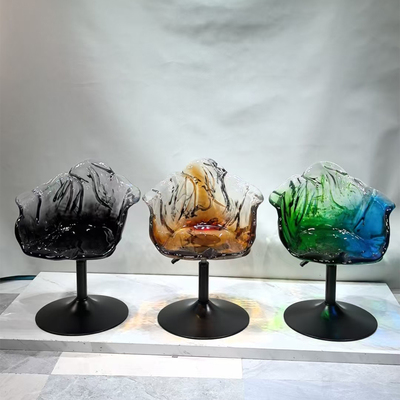 edra高端花瓣椅可旋转餐椅家用轻奢高级感吧台椅设计师款透明树脂