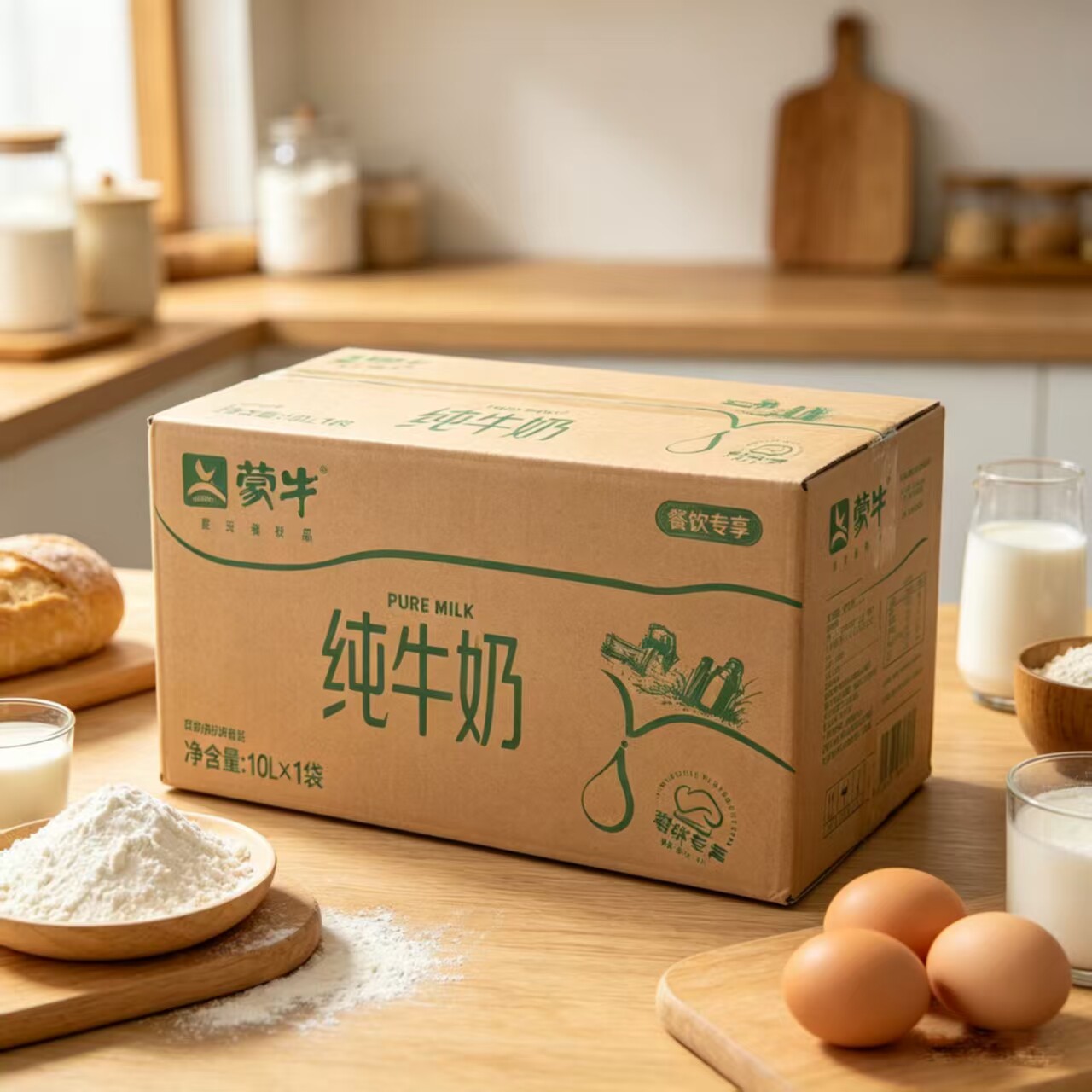 蒙牛纯牛奶10L大包装袋装纯牛奶商用餐饮烘焙茶饮冰激凌 大盒牛奶
