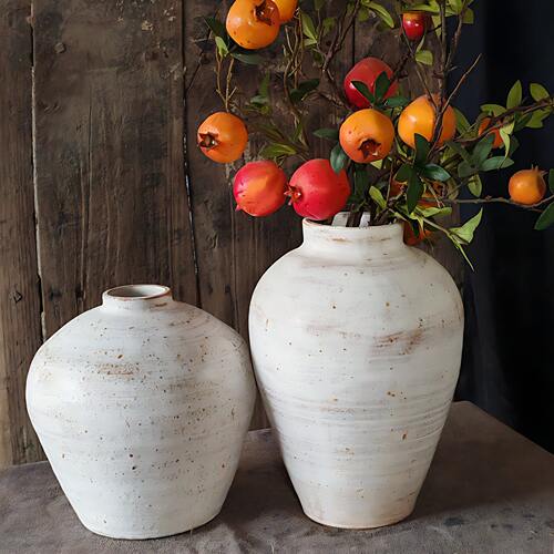 侘寂风陶瓷花瓶高级感复古花盆