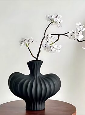 高级感陶瓷花瓶侘寂风玄关摆件