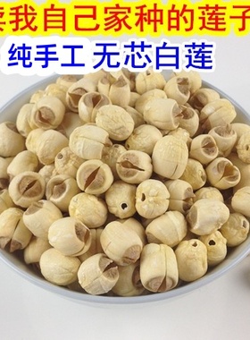 自家种的纯手工无芯白莲 江西广昌建宁农家干货特产去心莲子 500g