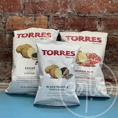 香港代购西班牙TORRES 薯片黑松露味伊比利亚火腿煎蛋鱼子酱125g