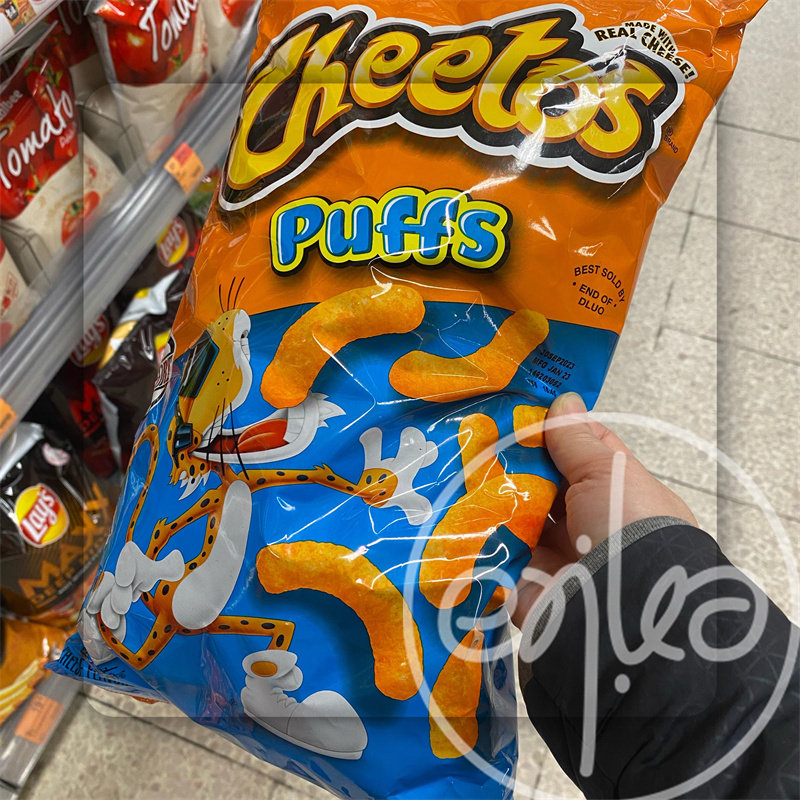 香港代购 美国进口 Cheetos Puffs 巨形芝士玉米条 休闲零食 225g