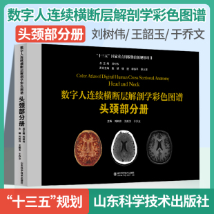 重点出版 物出版 山东科学技术出版 正版 规划项目 头颈部分册 数字人连续横断层解剖学彩色图谱 十三五 刘树伟等编 社