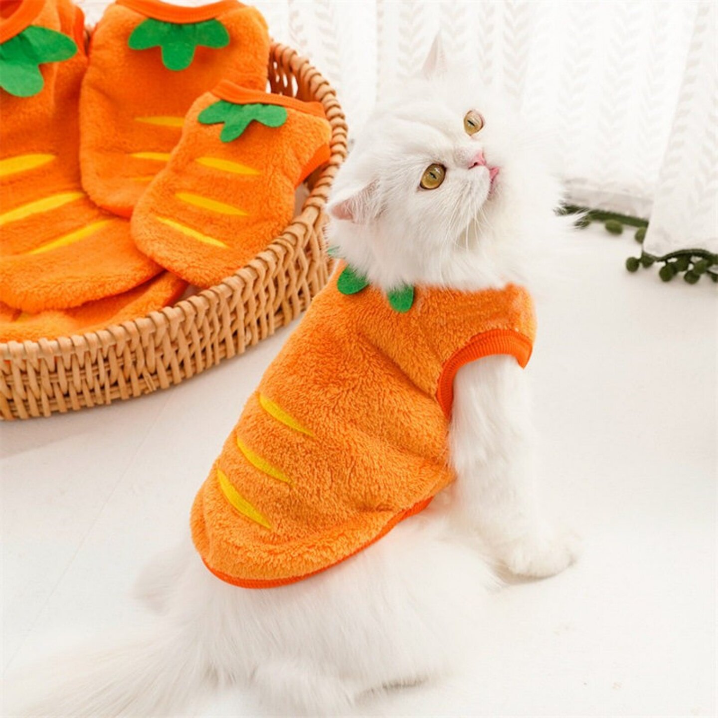 卡通法兰绒保暖猫狗背心宠物衣服