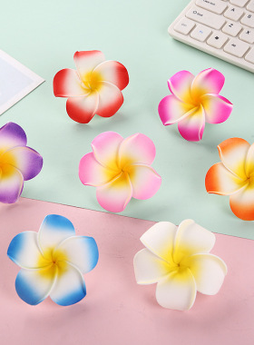 仿真鸡蛋花发夹EVA夏威夷头饰发卡边夹傣族服饰装扮旅游海边度假