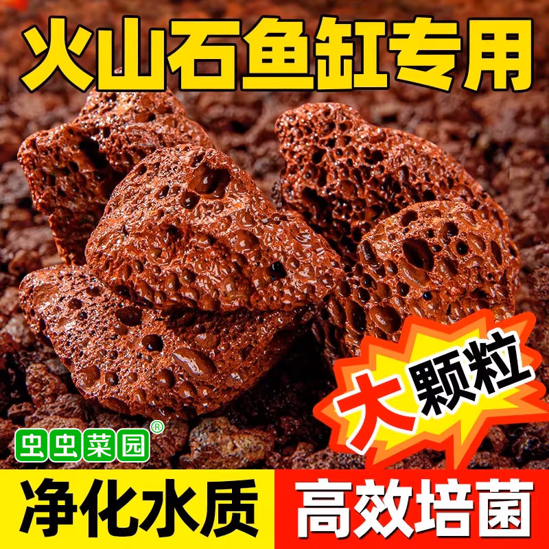 火山石颗粒红色火山岩绿植盆栽多肉兰花专用铺面石颗粒土鱼缸底砂