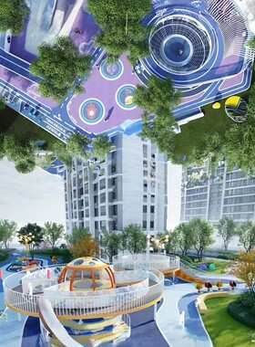 户外大型不锈钢滑梯儿童游乐设施景观园林小品幼儿园空中环廊秋千