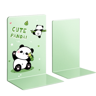2片书立架熊猫大号书夹书靠书挡学生用伸缩书立桌面收纳固定简易桌上书本立架书架挡板放书隔板铁支架办公室