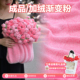 加绒 渐变粉玫瑰花束毯子成品节日礼物送女友送闺蜜生日花朵毯