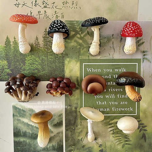 仿真蘑菇冰箱贴3d立体磁吸装饰