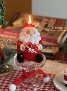 圣诞氛围手绘圣诞系列圣诞树圣诞老人小雪人蜡烛生日礼物道具