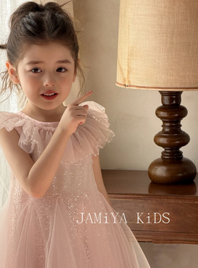 JA家2026 新款女童粉色公主裙 儿童生日礼服裙超仙网纱蓬蓬裙