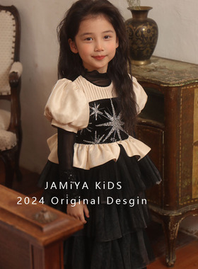 秋冬新款女童连衣裙可爱公主裙蓬蓬纱洋气蛋糕裙