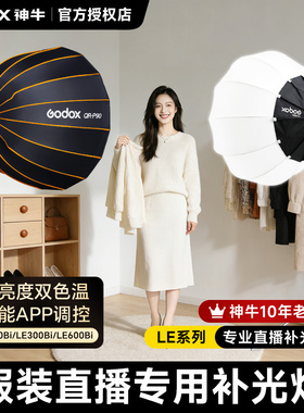 Godox神牛LE200Bi/LE300Bi服装直播带货专用补光灯 LED摄影灯专业主播视频拍照柔光常亮灯美颜拍摄球形造型灯