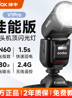 【佳能版】神牛V1ProV1相机闪光灯佳能版R7R6R580D单反微单摄影外拍机顶灯圆头高速同步TTL补光灯外接热靴灯